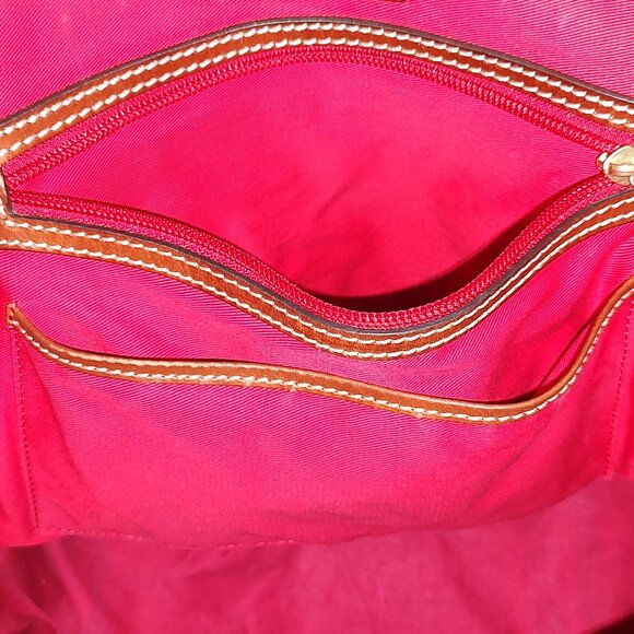 DOONEY & BOURKE ALL WEATHER LEATHER ZIP ZIP SATCHEL 2 HANDLE CROSSBODY AMBER - Picture 5 of 15